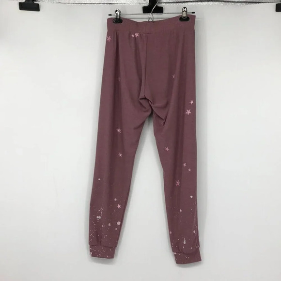 CHASER Women's Star & Paint Splatter Joggers In Glam Mauve pink - Picture 4 of 16